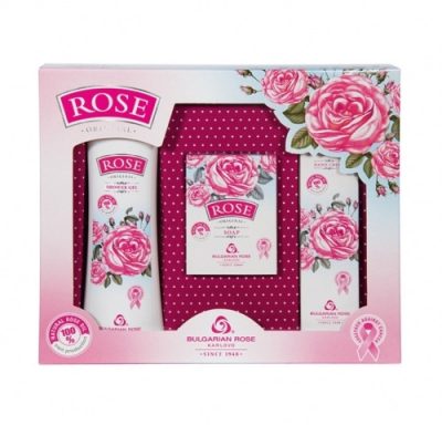 Gift box Rose shower gel, hand cream, cream-soap
