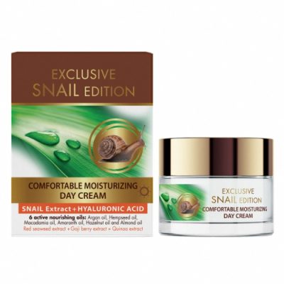 Comfortable Moisturizing Day Cream with Snail Extract and Hyaluronic Acid 50
