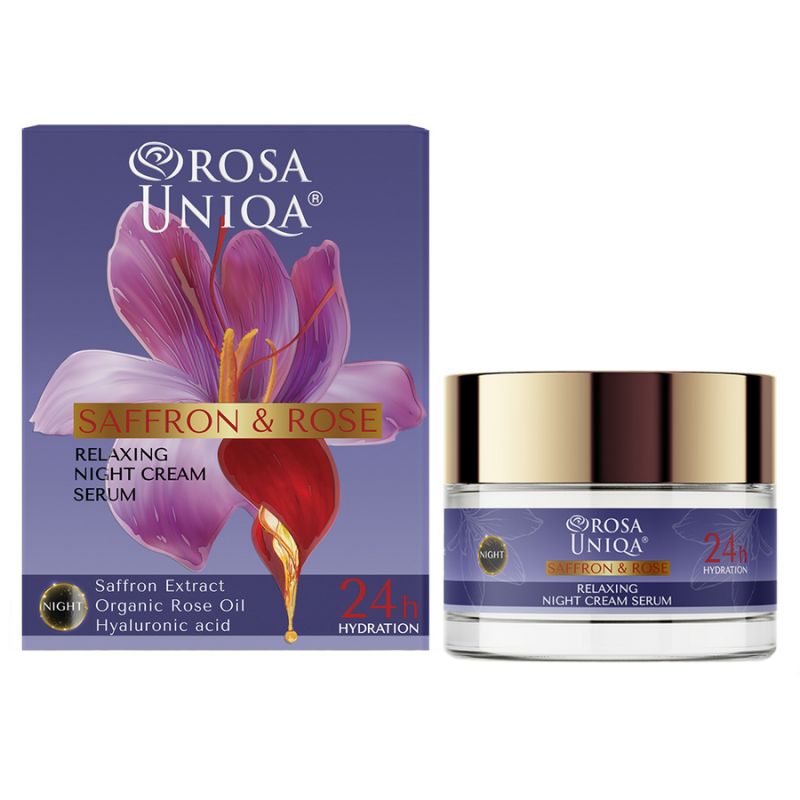Night Cream Serum Rose & Saffron Rosa Uniqa 50ml